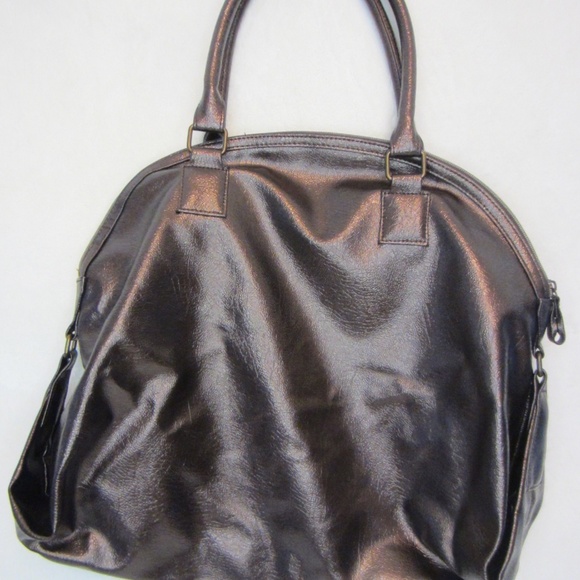 Lancome Brown/Gold Large Makeup/Overnight Bag Double Handle Zip Closure - Picture 7 of 9